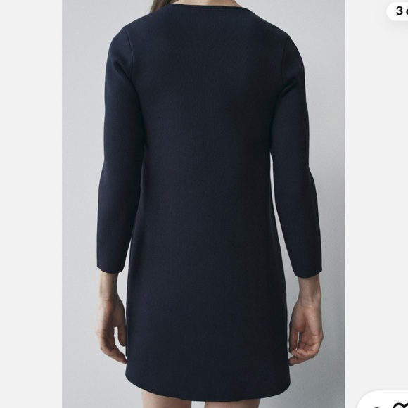 Zara Navy Blue Heavy Knit Dress - Picture 3 of 5